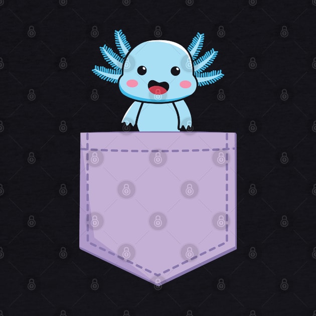 Axolotl In The Pocket - Cute Axolotl Amphibian Lover by kim.id